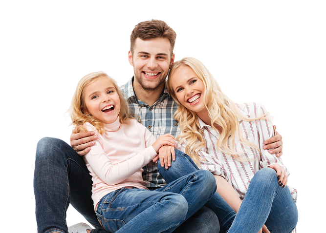 Happy family smiling